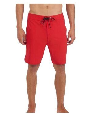 NWT IPD Solid Scallop Hi 83 Fit 18" Boardshorts Red Size 33